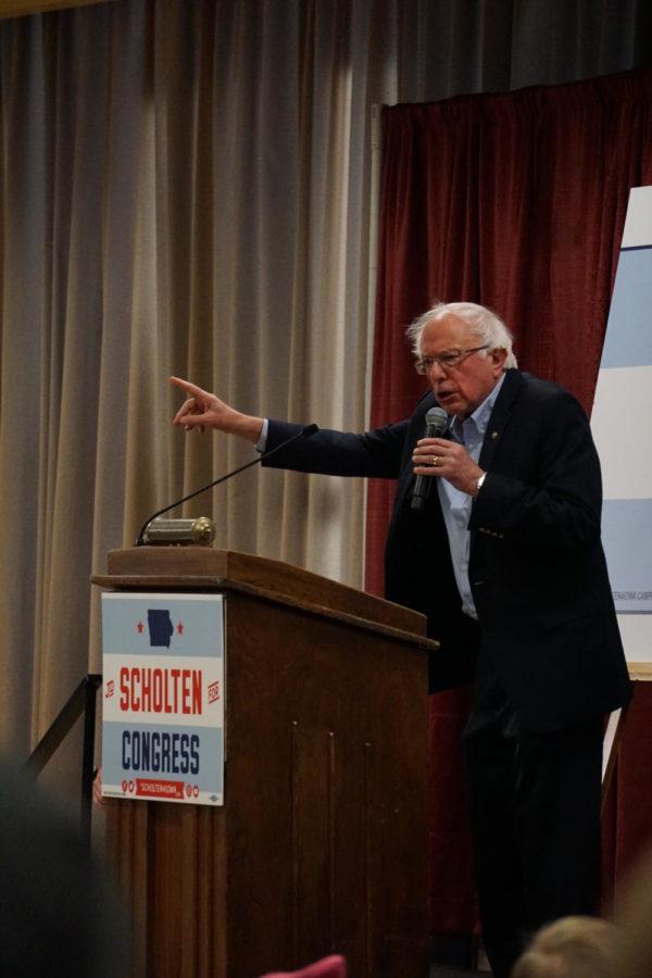 At the Rally for J.D. Scholten and Diedre DeJear featuring Bernie Sanders on Friday, Oct. 21 Sanders spoke to the audience on how the candidates can improve Iowa as well as some of the ways President Donald Trump has gone against the things he promised the country during his campaign. 