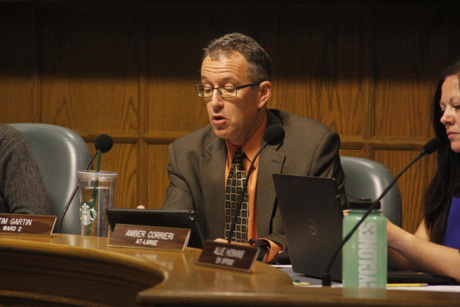Tim Gartin at the Sept. 25 Ames City Council meeting.