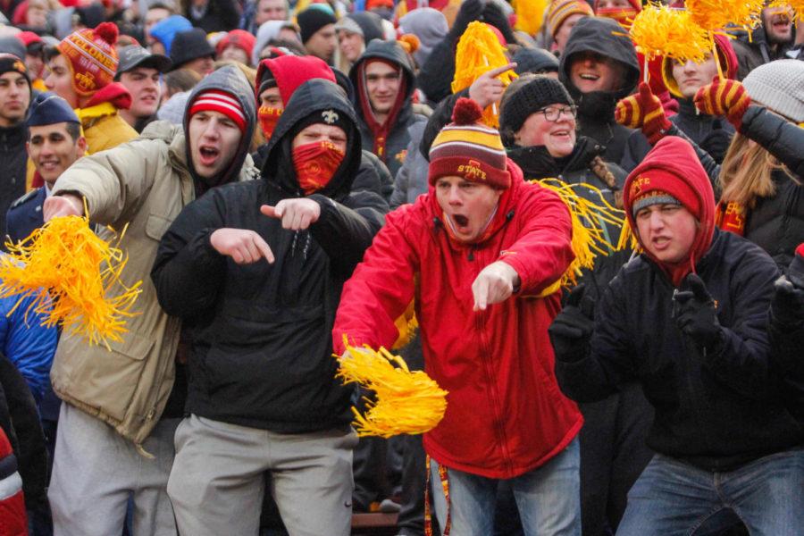 Iowa State fans cheer on the Cyclones during the game against Baylor on Nov. 10, 2018, at Jack Trice Stadium. The Cyclones beat the Bears 28-14.