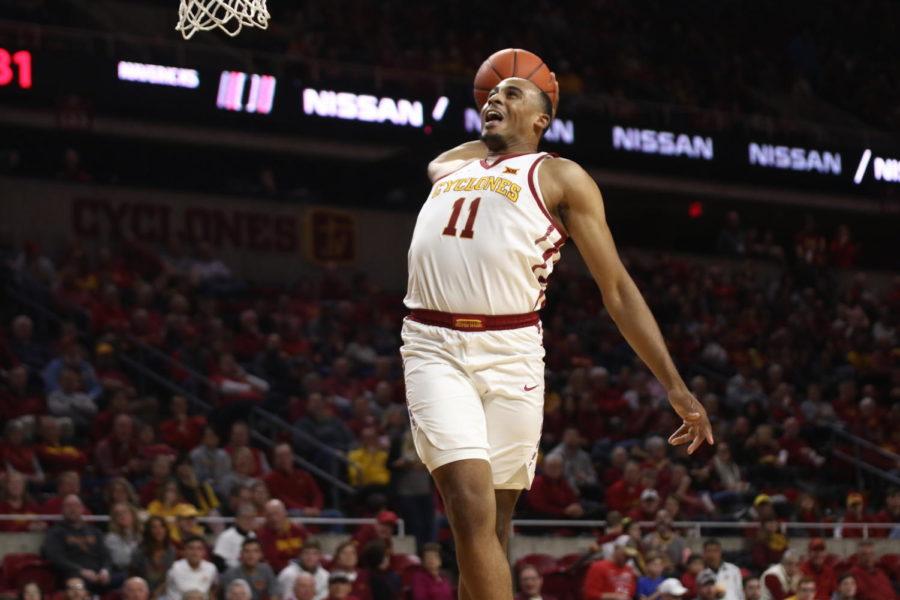 Iowa State freshman Talen Horton-Tucker dunks the ball on a fast break during the second half of a blowout win over Omaha on Monday.
