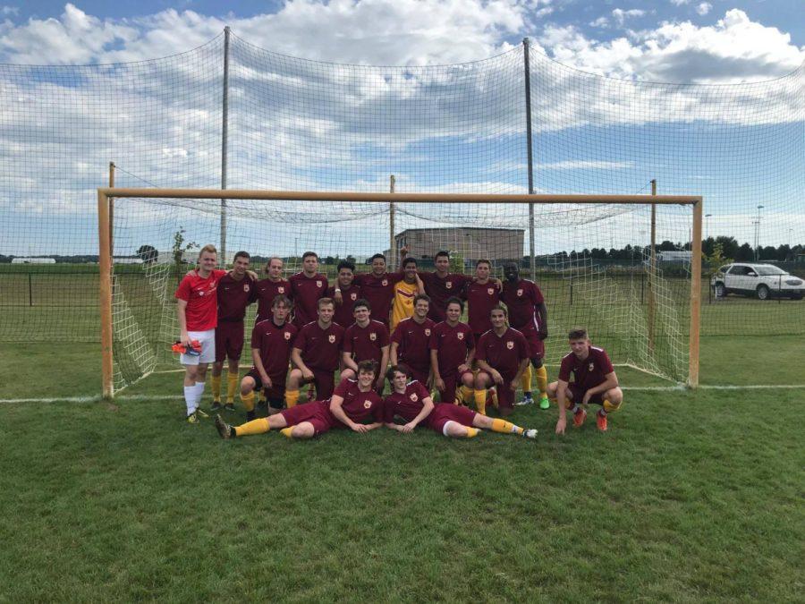 The Fall 2018 Mens Soccer Club team poses for a team photo.