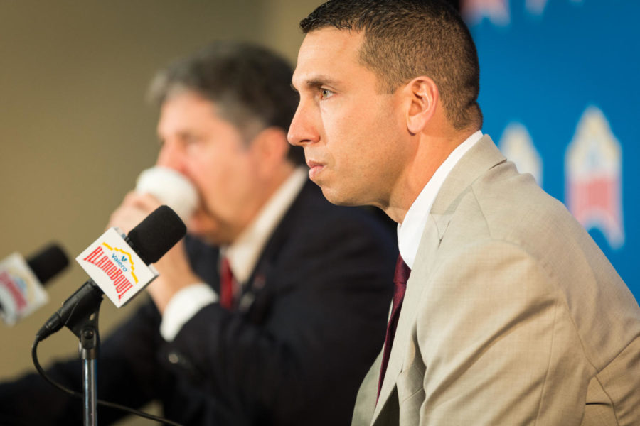 Iowa State Head Coach Matt Campbell answers questions during a press conference Dec. 27.