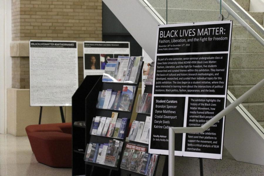 Iowa State students in AESHM 499 presented their exhibition, Black Lives Matter: Fashion, Liberation, and the Fight for Freedom, at the Ames Public Library on Dec. 4. The students presented their researched conducted throughout the semester. The exhibition will be on display until Dec. 11.