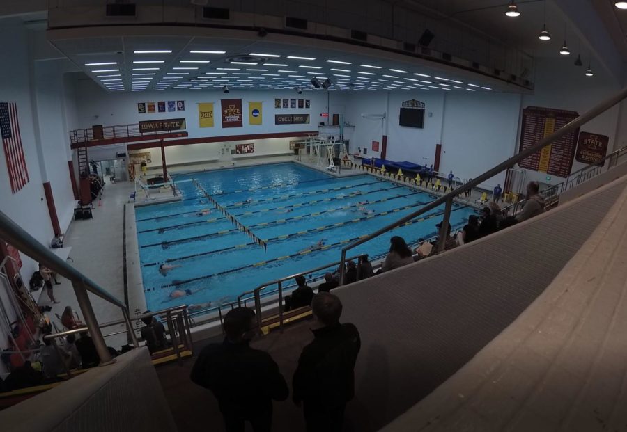 The Iowa State Triathlon club used Beyer Pool for the swimming portion of their triathlon on Saturday.