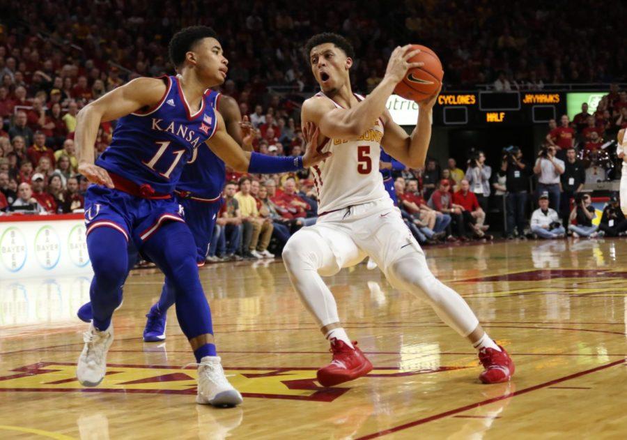 Iowa State sophomore Lindell Wigginton makes a move toward the basket during the second half of their 77-60 win over Kansas.