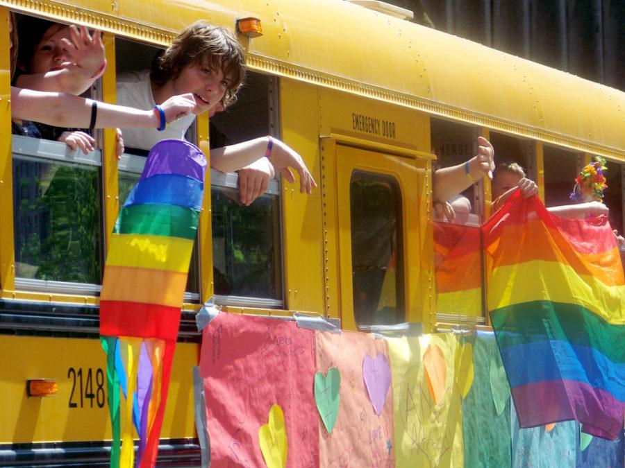 Gay-Straight Alliance school bus at Seattle Pride in 2008.