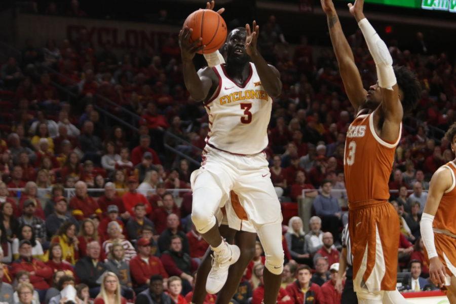 Iowa+State+senior+Marial+Shayok+attempts+to+lay+the+ball+in+during+the+second+half+against+Texas+on+Saturday.