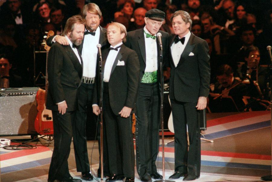 The musical group The Beach Boys performs during the Presidential Inaugural Gala at the D.C. Convention Center in 1985.