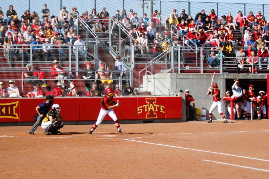 Logan Schaben bats in front of a near capacity crowd during the Cyclones 4-2 win over Iowa in the Cy-Hawk Series.