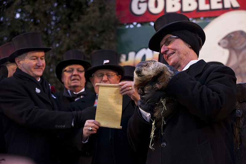 Grounghog Day from Gobblers Knob in Punxsutawney, Pennsylvania on Feb. 2, 2013.
