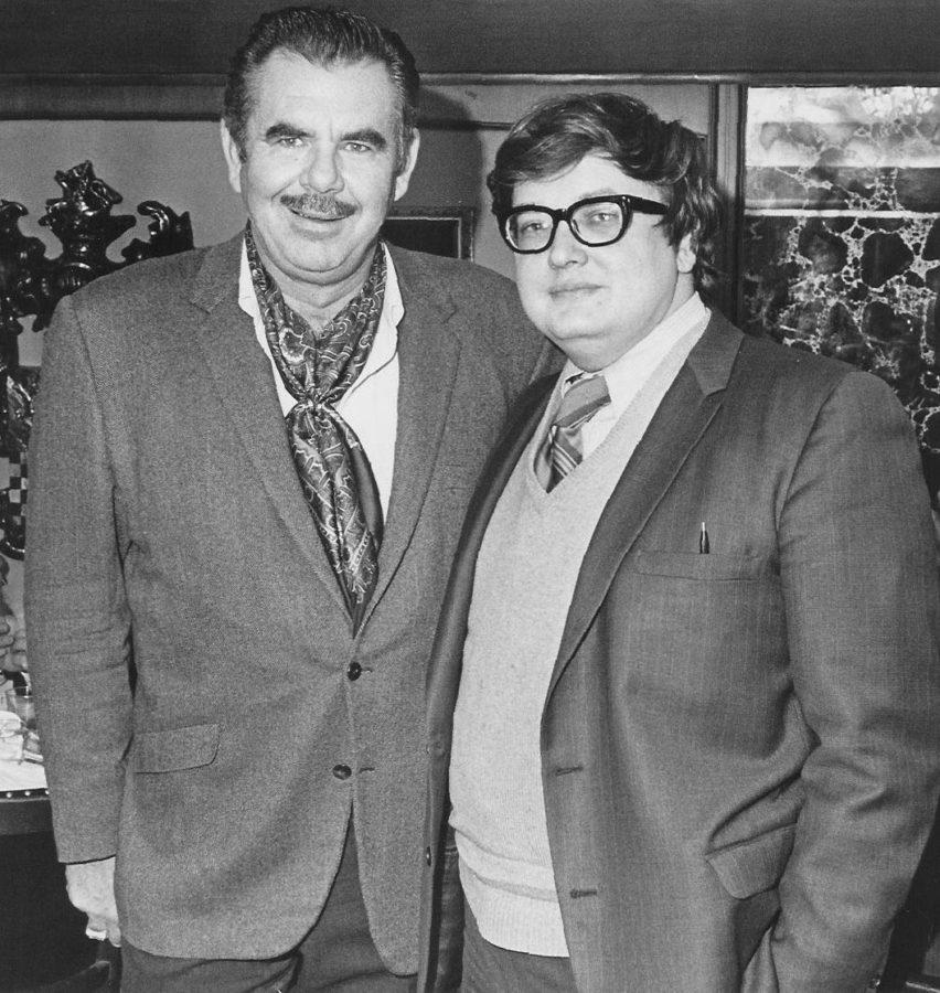 Director Russ Meyer and renowned film critic, Roger Ebert. Ebert wrote for the Chicago-Sun Times and was the first to receive the Pulitzer Prize for Criticism. Ebert used a relative reviewing style; a movie like Hellboy would be critiqued in comparison to The Punisher, not Schindlers List.