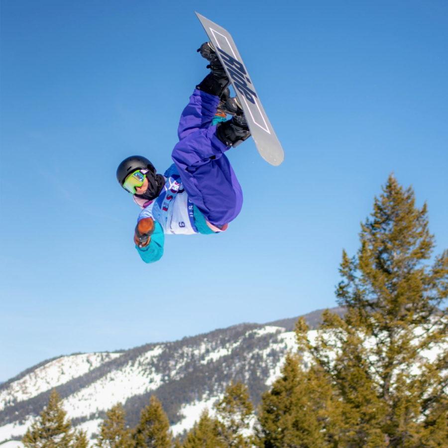 Iowa State senior Ryan Fransen catches air during the USCSA Snowboarding Championships March 15. Fransen won a bronze medal for the event. 
