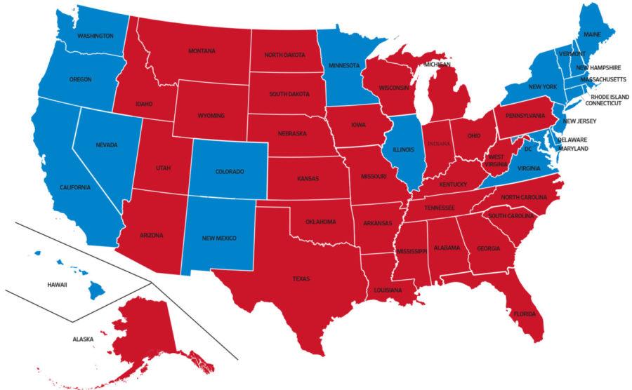 The 2016 presidential election Electoral College map. 