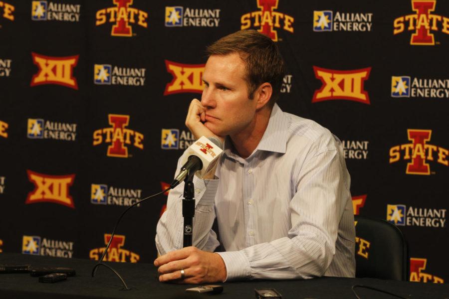Fred Hoiberg speaks at his last Iowa State press conference in Hilton Coliseum on Friday, June 5, 2015.