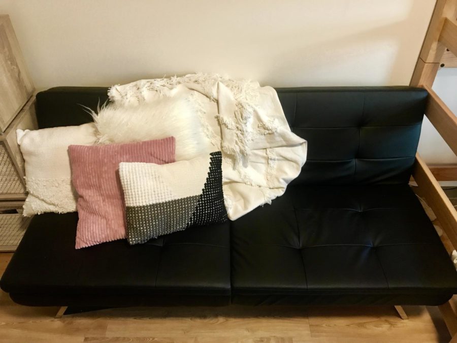 Decorative throws and pillows can be used effectively with a futon, but without a futon they may be tossed to the side.