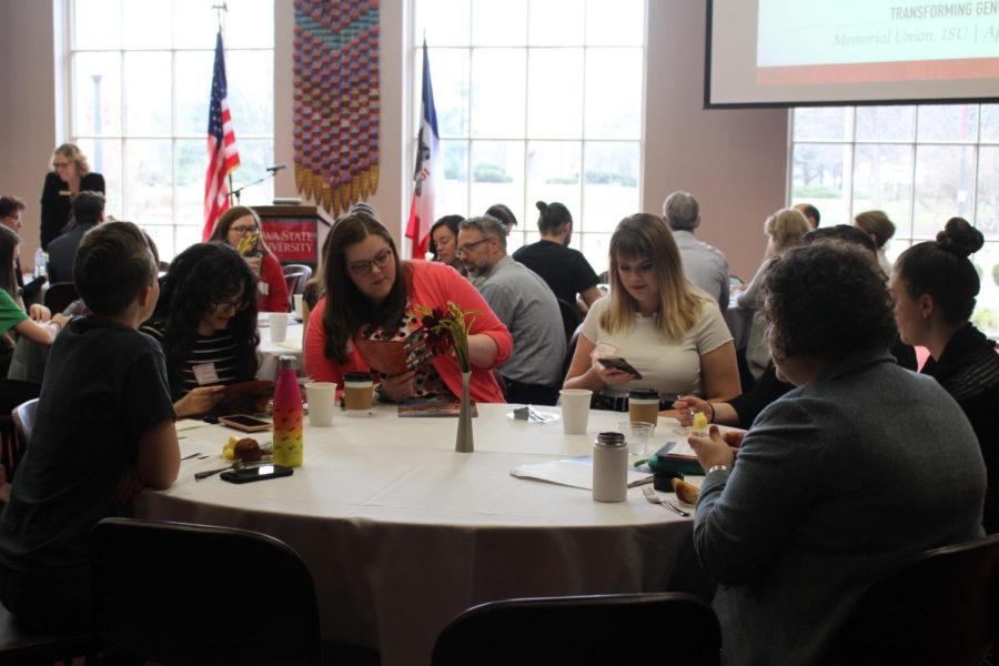 People from various colleges attend the 2019 Transforming Gender and Society Conference organized by the ISU Womens and Gender Studies Program held in the Memorial Union on April 6. The conference touched on topics such as gender, sexuality, race, ethnicity and age.