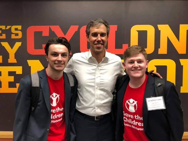 Members of Save the Children Action Network spoke to presidential candidate Robert Beto ORourke during his trip to Iowa State.