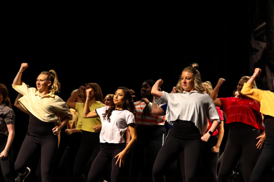Members of the Iowa State hip-hop club DubH perform the routine The Zone at the Ames City Auditorium on April 26. The performance was DubHs Spring Show as well as the last of the semester. 