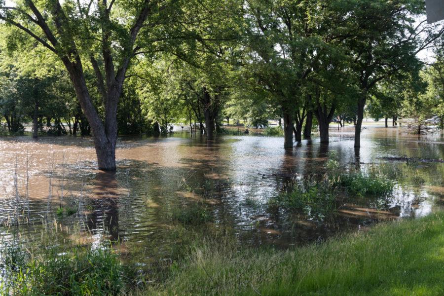 Stuart Smith Park is submerged in water after heavy rains caused flooding throughout Ames