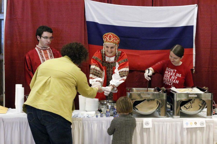 The Russian Club serve Borscht, a dish from Ukraine. The International Student Council held their 2019 International Food Fair in the South Ballroom of the Memorial Union on April 14.