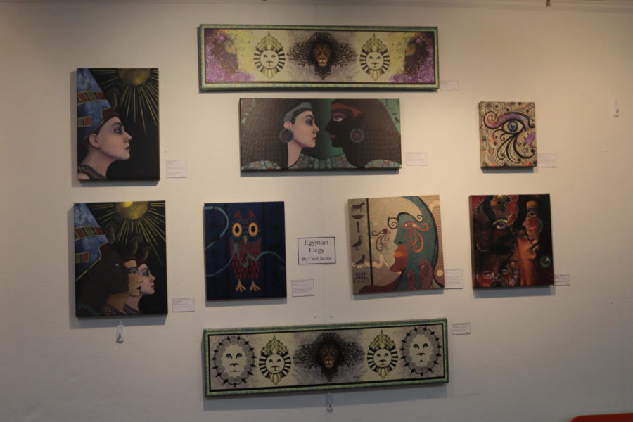 Some of the Art hanging at the Creative Artists Studio of Ames during the Ames Community Arts Councils Monthly Gathering of Artist on May 21. The monthly gathering is held on the third Tuesday of every month at various locations. 
