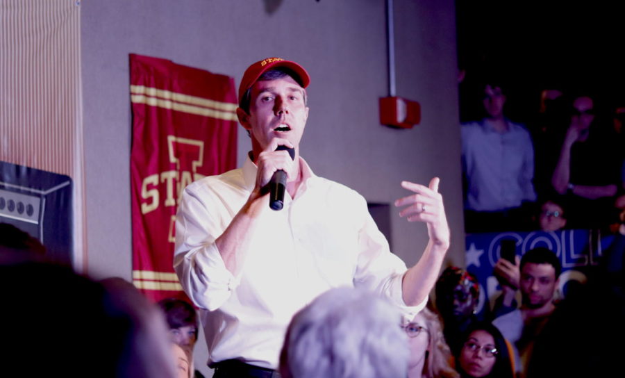 Former Rep. Beto O’Rourke, D-Texas visits Iowa States M-shop on April 3. He is also one of the presidential candidates for the year of 2020. ORourke will visit Ames for a house party with supporters Tuesday.