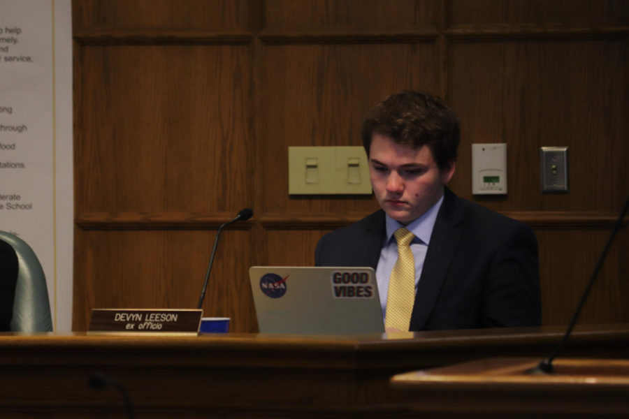 Ex officio Student Liaison to Ames City Council Devyn Leeson at an Ames City Council meeting on June 18. City council agreed to refer issues on rental properties Leeson brought forward to the Campus and Community Commission