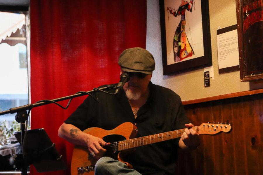 Iowa Blues Hall of Fame guitarist Bob Pace entertains patrons at the London Underground on June 5. Over his 40 year career, Pace has opened for Blues icons Jimmy Vaughan, Johnny Winter, John Mayall and many more, as well as being a member of the Iowa Rock n Roll Hall of Fame.