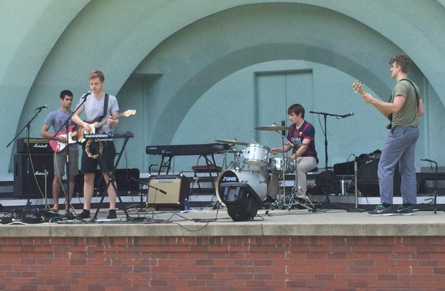 Band performs on the bandshell in 2014. 