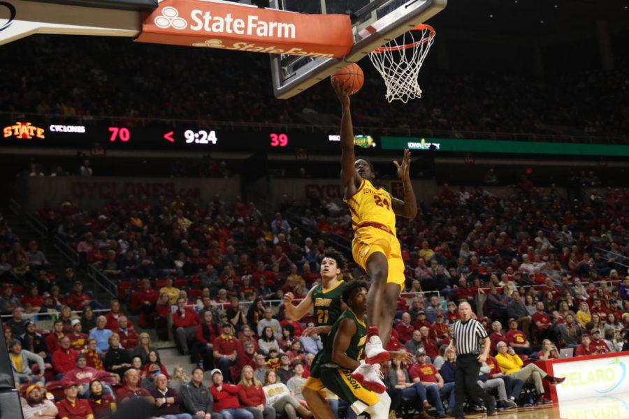 Iowa State sophomore Terrance Lewis takes a fast break layup during the Cyclones 81-59 win over North Dakota State.