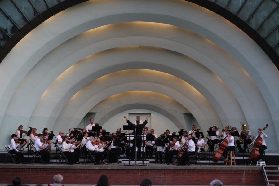 Central Iowa Symphony performing at Durham Bandshell in 2018.