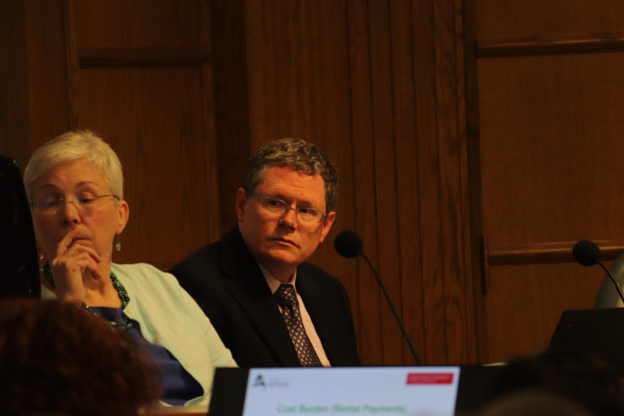 Third Ward Representative David Martin at an Ames City Council meeting on June 18. The council discussed solar energy and approved ASSET spending for next year in their meeting.
