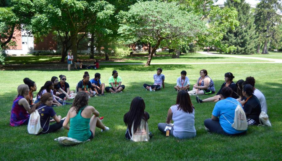 A group of incoming freshmen discussed what to expect when college life starts in the fall during their How to Survive Being New at ISU orientation session on June 23, 2015.