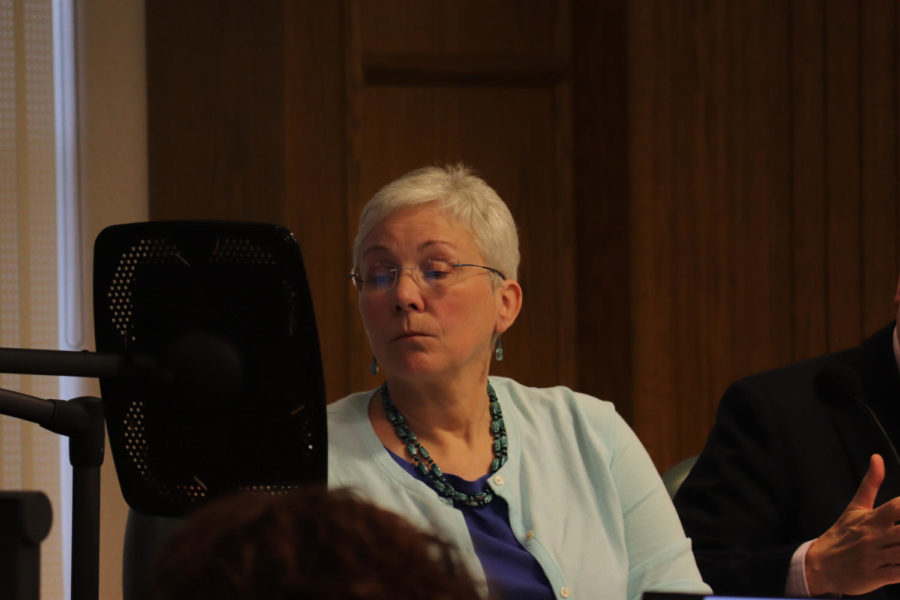 First Ward Representative Gloria Betcher at an Ames City Council meeting on June 18.