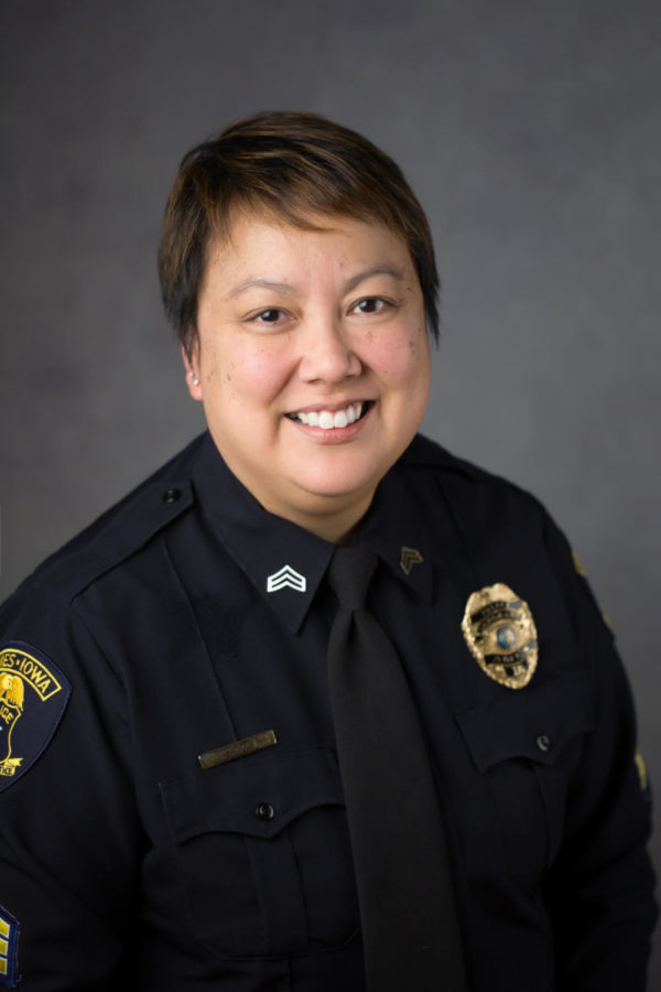 Sgt. Chris Crippen is the LGBTQ Police Liaison for the Ames Police Department, where she acts as point of contact for the LGBTQIA+ community when interacting with the Ames Police Department.