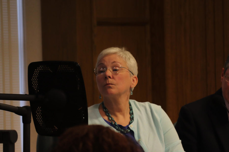 First Ward Representative Gloria Betcher at an Ames City Council meeting June 18.