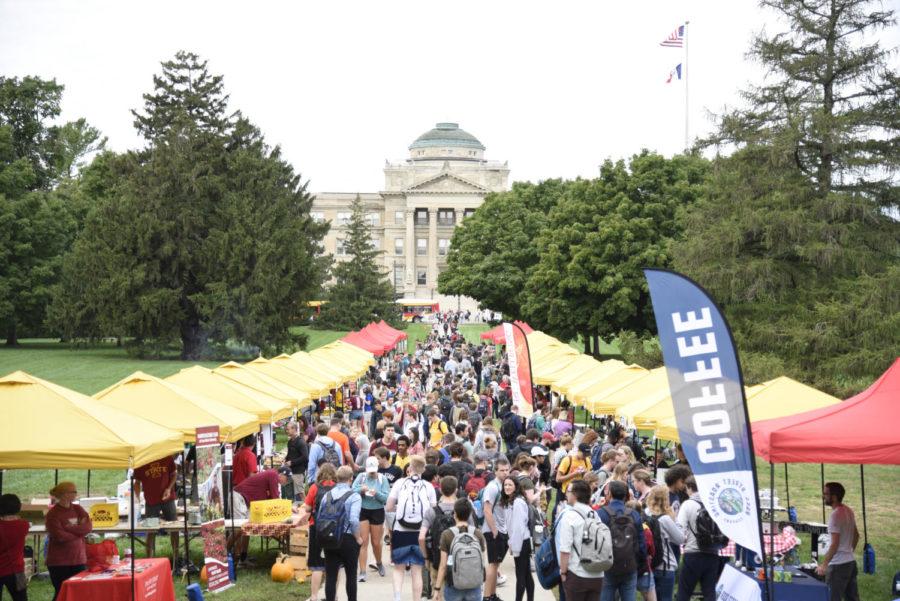 The ISU Local Food Fair took place Sept. 25 on Central Campus. Different vendors and educators were set up beside the sidewalk, offering different samples and foods for sale. Each had a sign stating how far away the food is from.