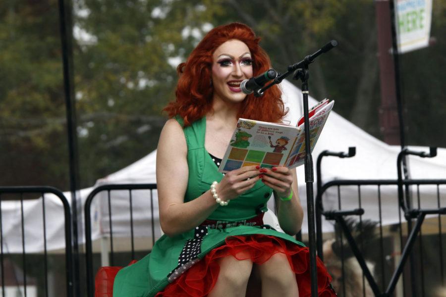 Ames Pridefest 2018 took place on Douglas Avenue on Sept. 29. Drag Queen story time was one of the first events to take place. Melissa May ONays read Jacobs New Dress by Ian Hoffman and Sarah Hoffman.