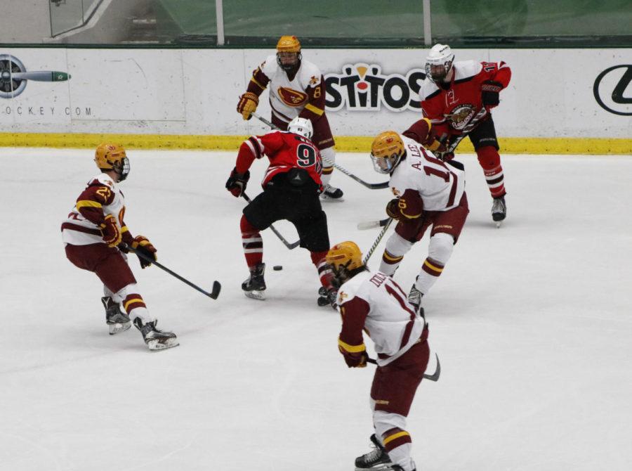 Iowa State and Minot State face off in the ACHA National Championship game March 26. Minot State won 3-1 to capture the national title.