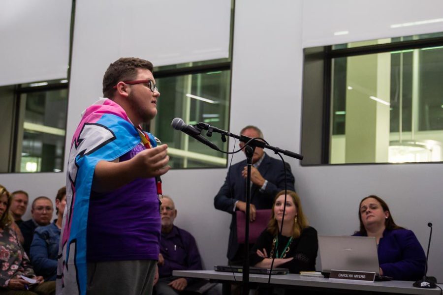 Citizens and students of the City of Ames speak for and against the Ames Public Library hosting the All Ages Drag Show on Thursday at the Ames Public Library.