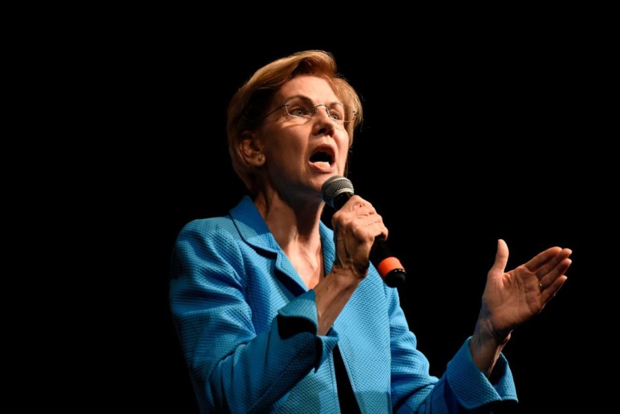 Elizabeth Warren speaks at the Iowa Democratic Wing Ding on Aug. 9.