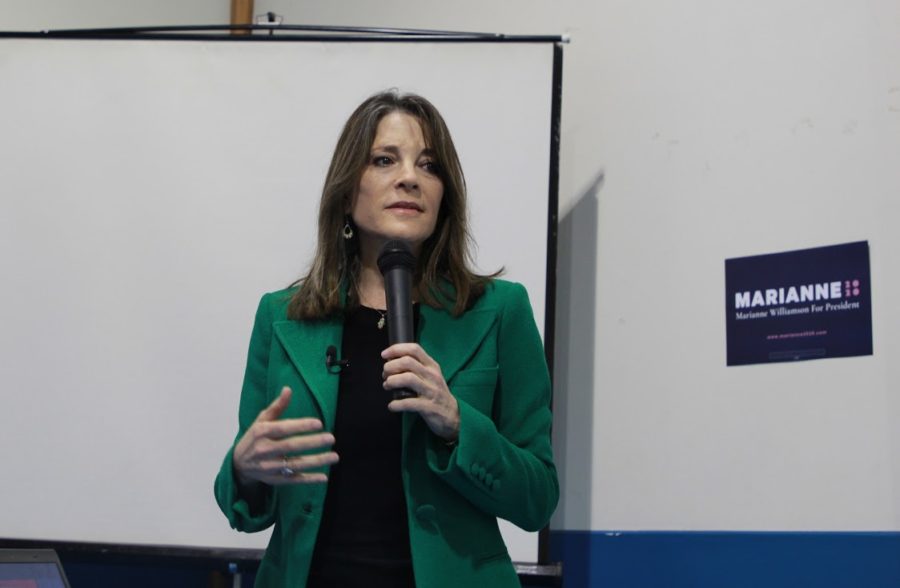 Presidential Candidate Marianne Williamson attended the Iowa Unitarian Universalist Witness Advocacy Network forum on Oct. 19 to speak with potential voters about the upcoming caucuses. This stop was the kickoff for Williamson’s Spirit of America: Iowa Bus Tour.