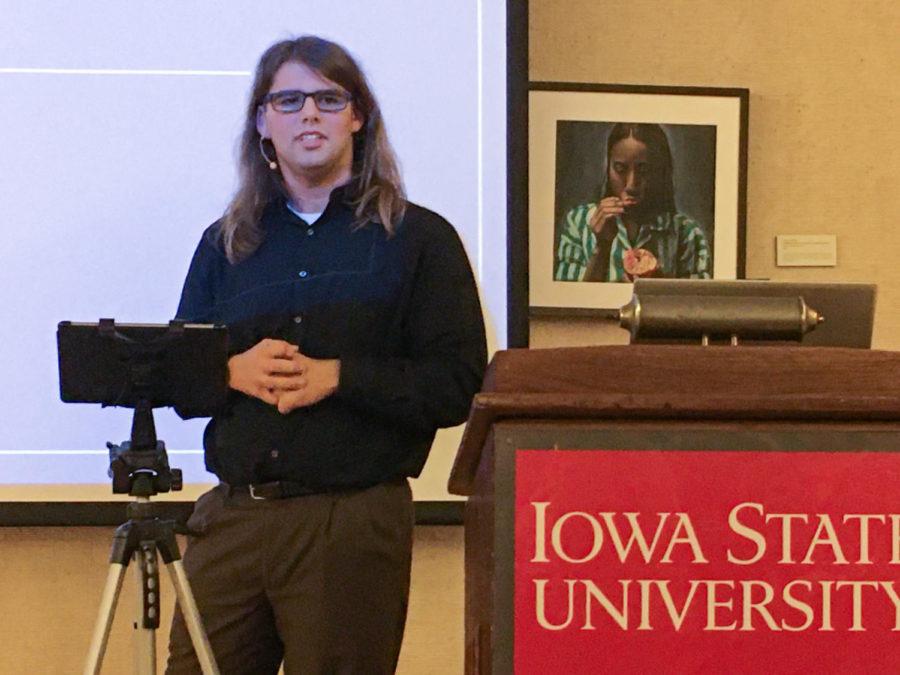 Trevor Smith, a 17-year-old Iowan with Tourette’s Syndrome, spoke about his journey with the condition and its impacts in the Gallery Room of the Memorial Union. 