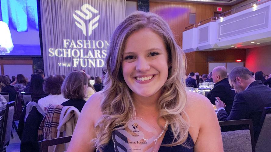 Jenny Junker, then-senior in apparel, merchandising and design, was awarded a $35,000 scholarship from the YMA Fashion Scholarship Fund on Jan. 10.