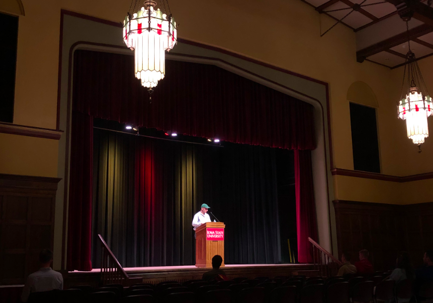 Author P.E. Moskowitz spoke about their new book on free speech at Iowa State on Oct. 1.