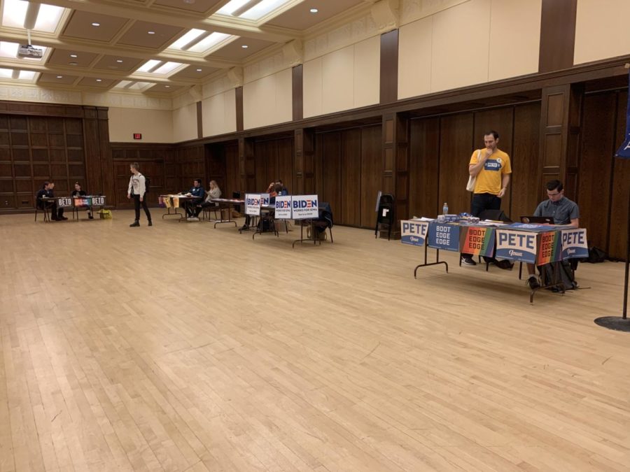 The Iowa State College Democrats hosted a 2020 presidential caucus fair Wednesday. The campaigns of candidates who qualified for the October presidential debate were invited to speak and provide information to potential caucus-goers on their candidates.