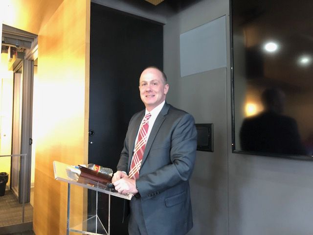 Jerry Ross at an open forum Tuesday. Ross is the current chief operating officer (associate director of operations) at the University of Florida and is one of the finalists for Iowa States university registrar position.
