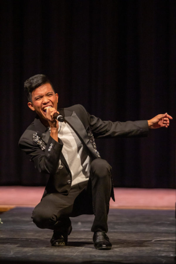 Joe Maree sang during the 2019 Fall Drag Show in the Great Hall in the Memorial Union on Nov. 2.