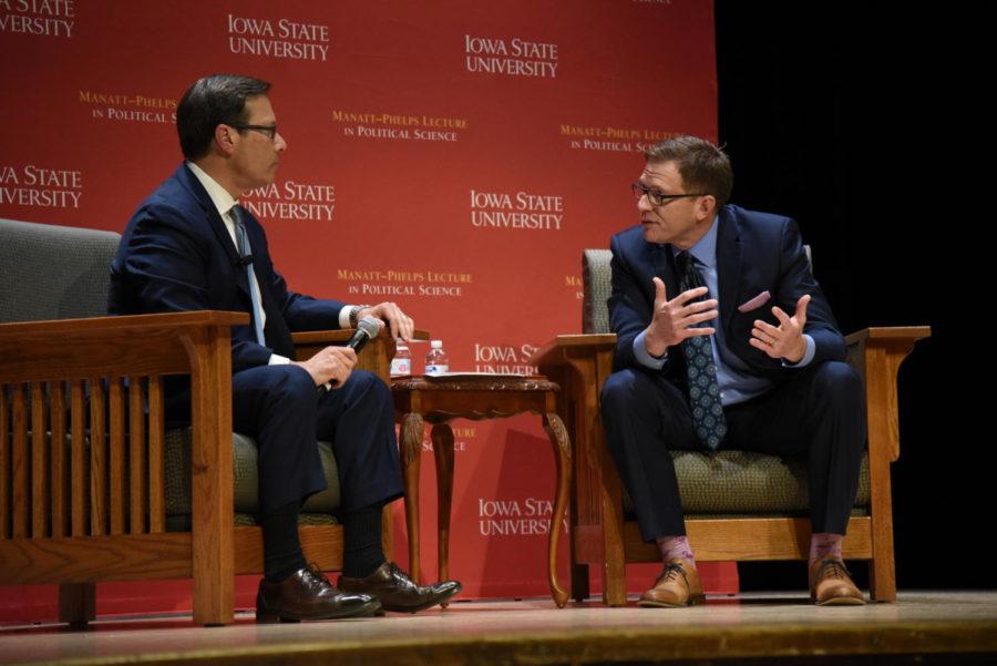 Frank Figliuzzi, former assistant director for counterintelligence for the FBI, speaks on Nov. 19 in the Great Hall of the Memorial Union. Figliuzzi spoke about security and a variety of threats facing citizens, such as information breaches and mass shootings.