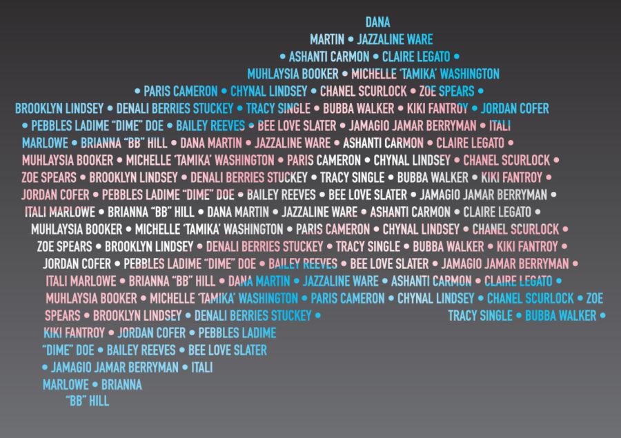 In 2019, 22 transgender people have been killed. These people ranged in age from 17 to 55 and the majority were women of color. These are their names.